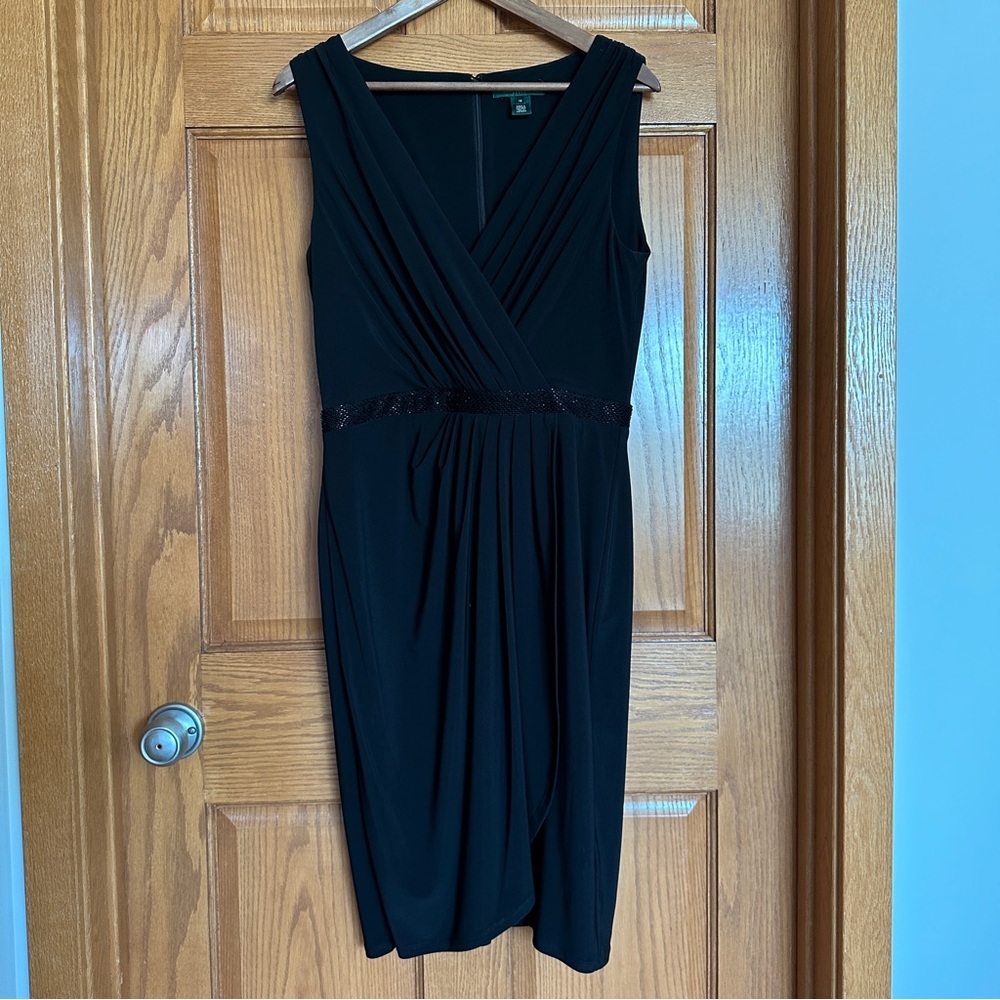 Lauren by Ralph Lauren black dress with beaded waist